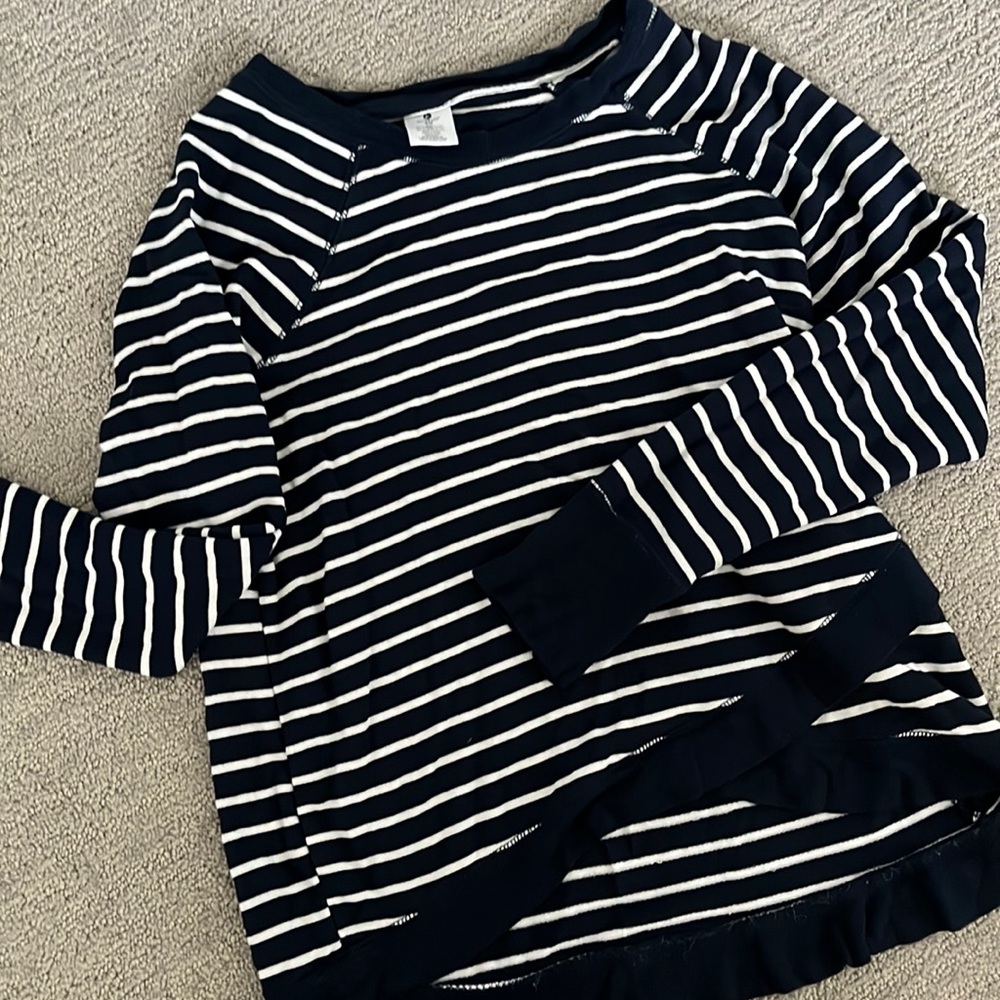 Navy and whit striped sweater